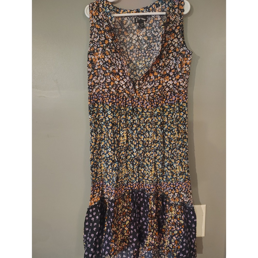 Art Class Girls Floral Patchwork Tiered High Low Dress Multi Color Size S 6 6X